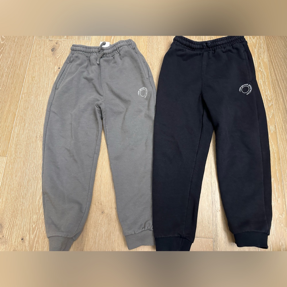 Zara Kids' Black and Gray Sweatpants Set 5-6Y